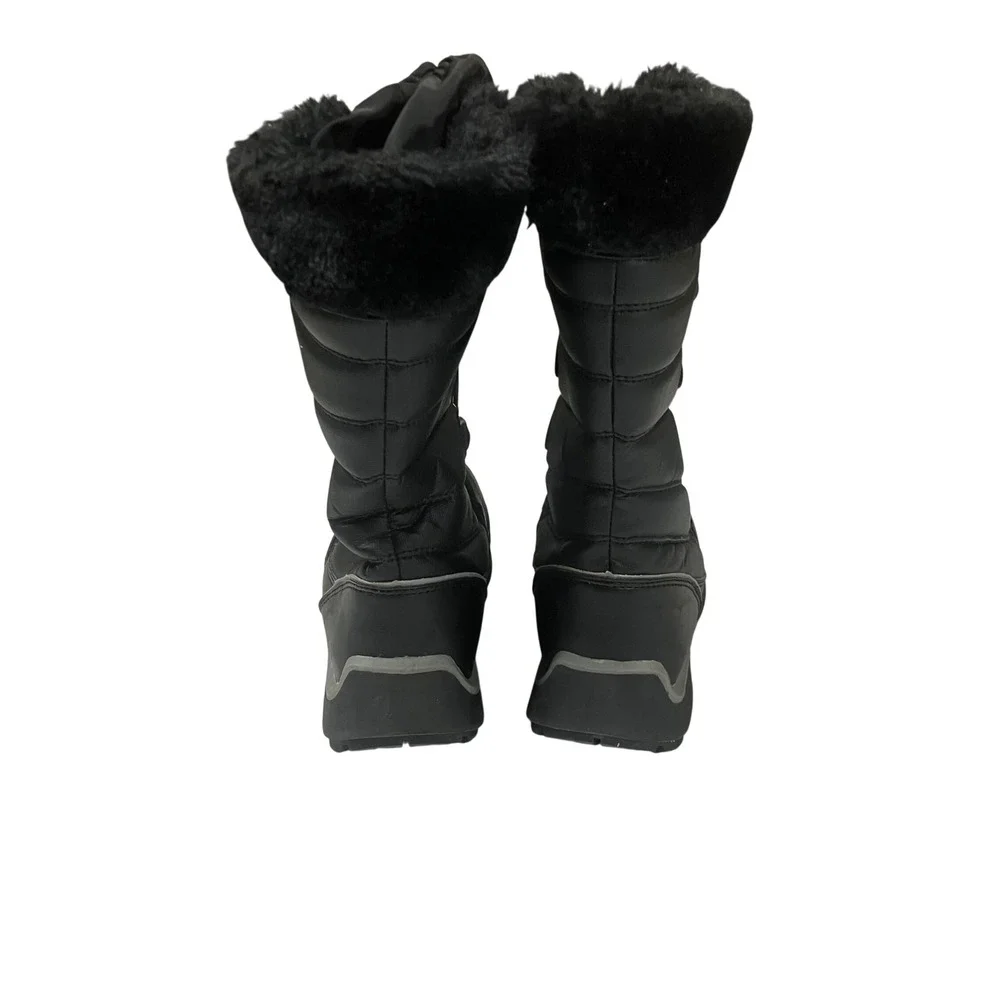 Lands End Snow Flurry Insulated Winter Boots Black Faux Fur US 1M 511735
